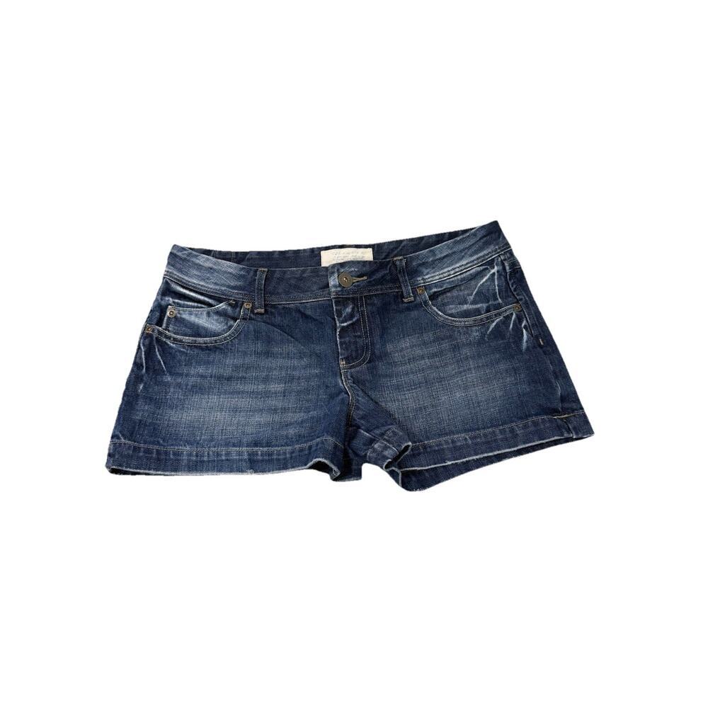 Vintage Y2K Low Rise Denim Dark Wash Shorts Old Style Womens Juniors 9/10